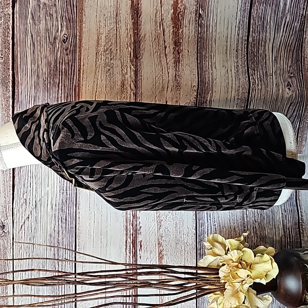 NEW STYLE & CO BROWN BLACK ZEBRA STRIPE VALOR ZIP UP JACKET - Picture 3 of 15